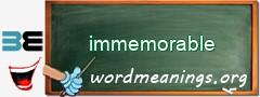 WordMeaning blackboard for immemorable